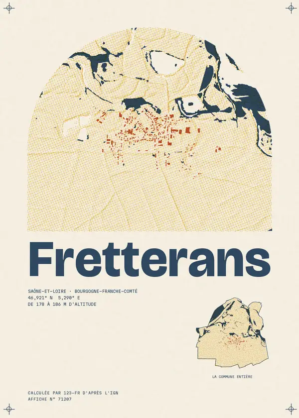 Affiche de Fretterans, calculée par 123-fr d'après l'IGN