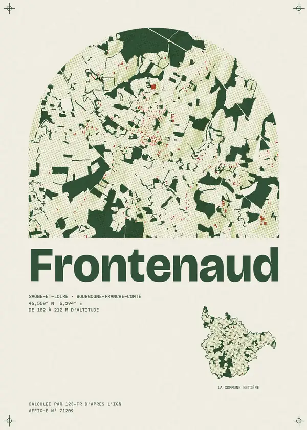 Affiche de Frontenaud, calculée par 123-fr d'après l'IGN