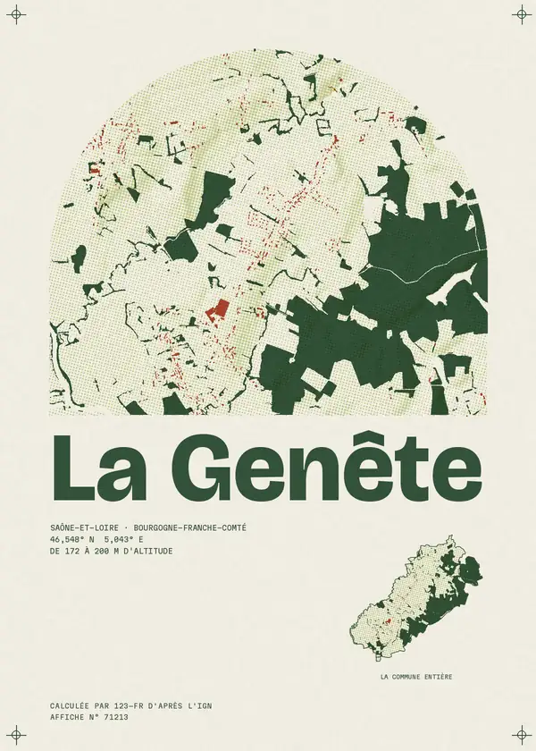 Affiche de La Genête, calculée par 123-fr d'après l'IGN