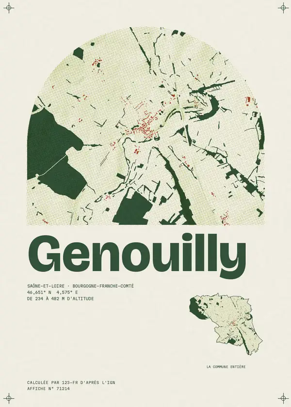 Affiche de Genouilly, calculée par 123-fr d'après l'IGN