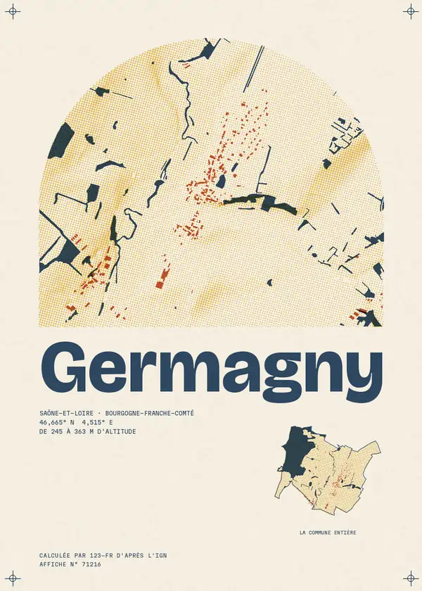 Affiche de Germagny, calculée par 123-fr d'après l'IGN