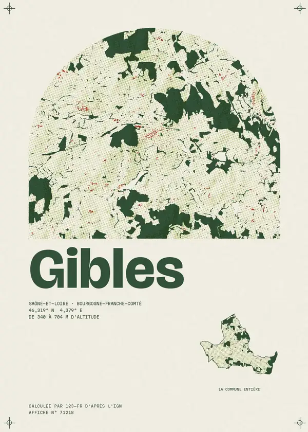 Affiche de Gibles, calculée par 123-fr d'après l'IGN