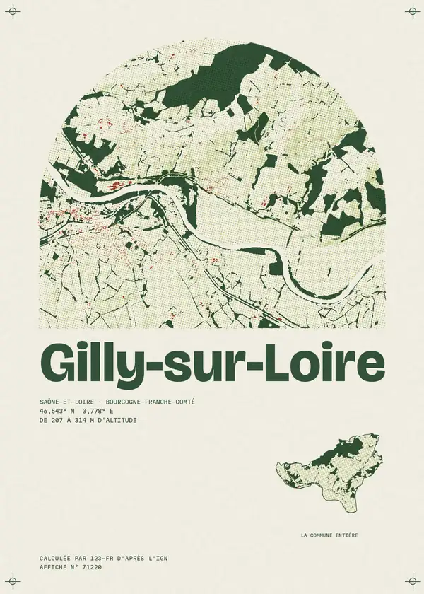 Affiche de Gilly-sur-Loire, calculée par 123-fr d'après l'IGN