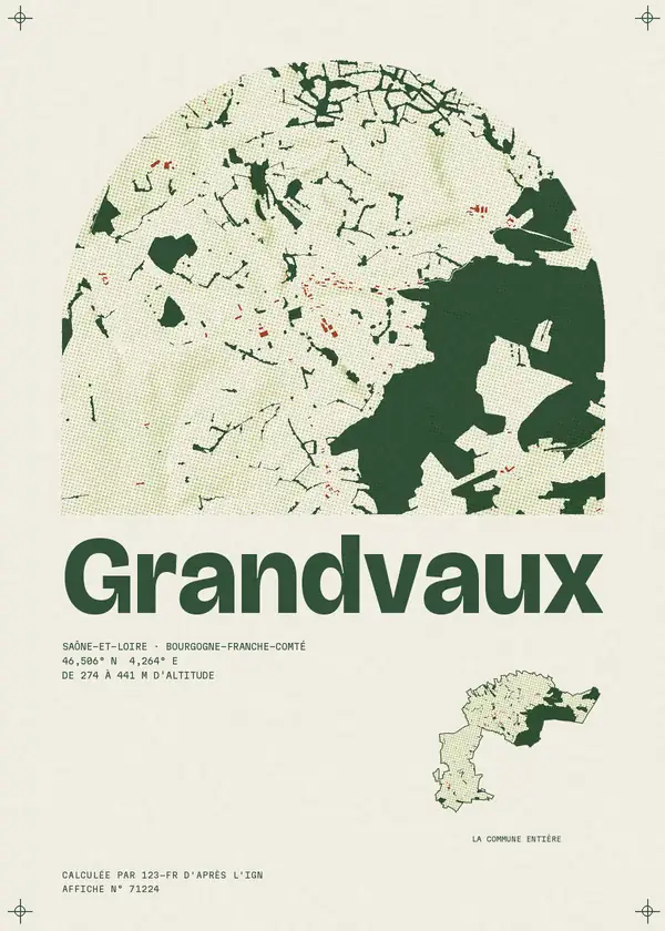Affiche de Grandvaux, calculée par 123-fr d'après l'IGN