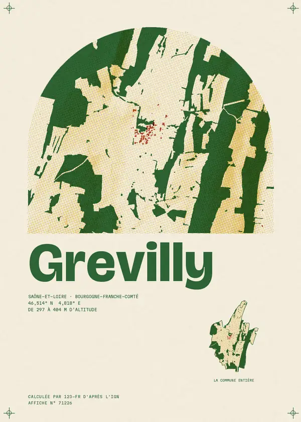 Affiche de Grevilly, calculée par 123-fr d'après l'IGN