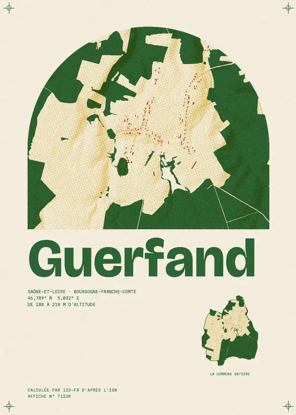 Affiche de Guerfand, calculée par 123-fr d'après l'IGN
