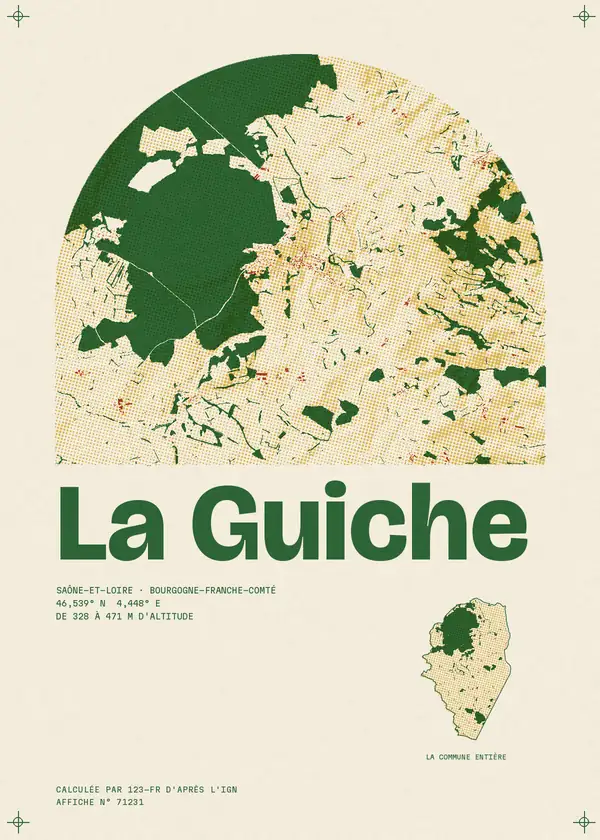 Affiche de La Guiche, calculée par 123-fr d'après l'IGN