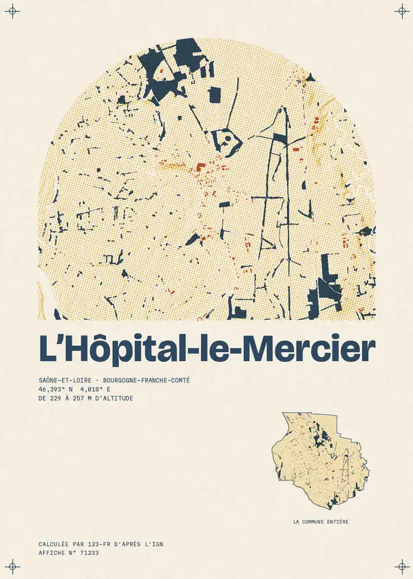 Affiche de L'Hôpital-le-Mercier, calculée par 123-fr d'après l'IGN