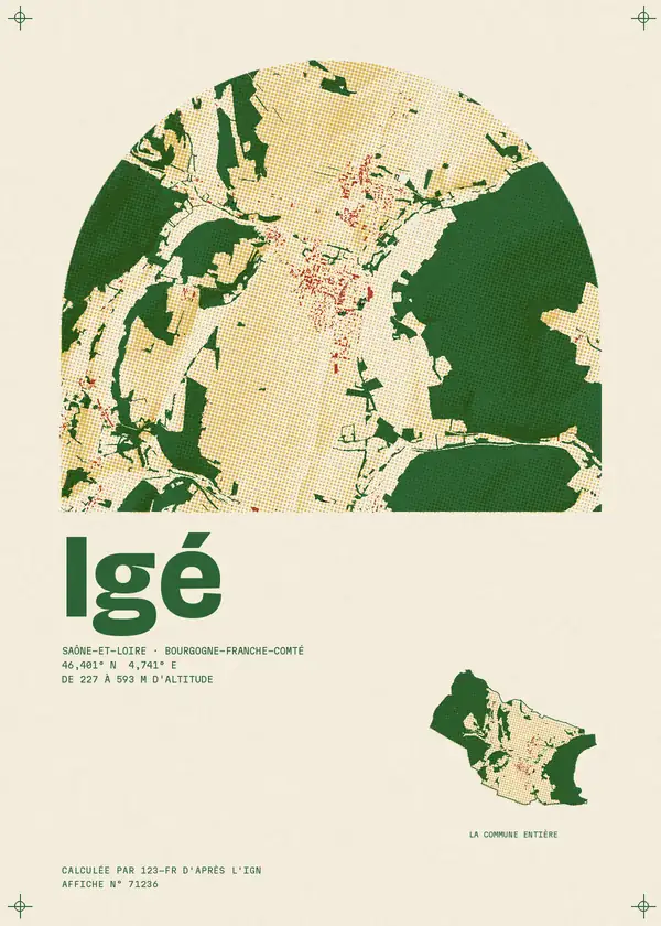 Affiche de Igé, calculée par 123-fr d'après l'IGN