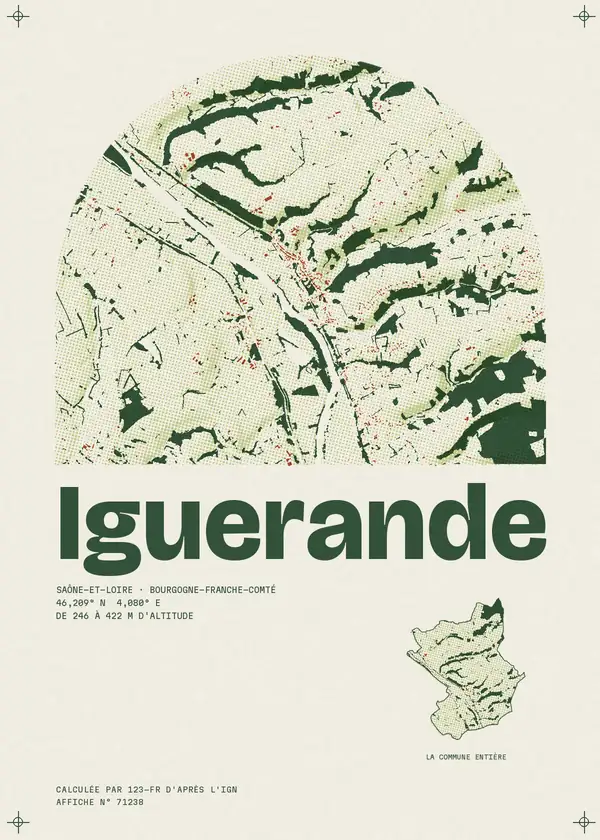 Affiche de Iguerande, calculée par 123-fr d'après l'IGN