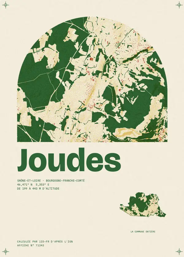 Affiche de Joudes, calculée par 123-fr d'après l'IGN
