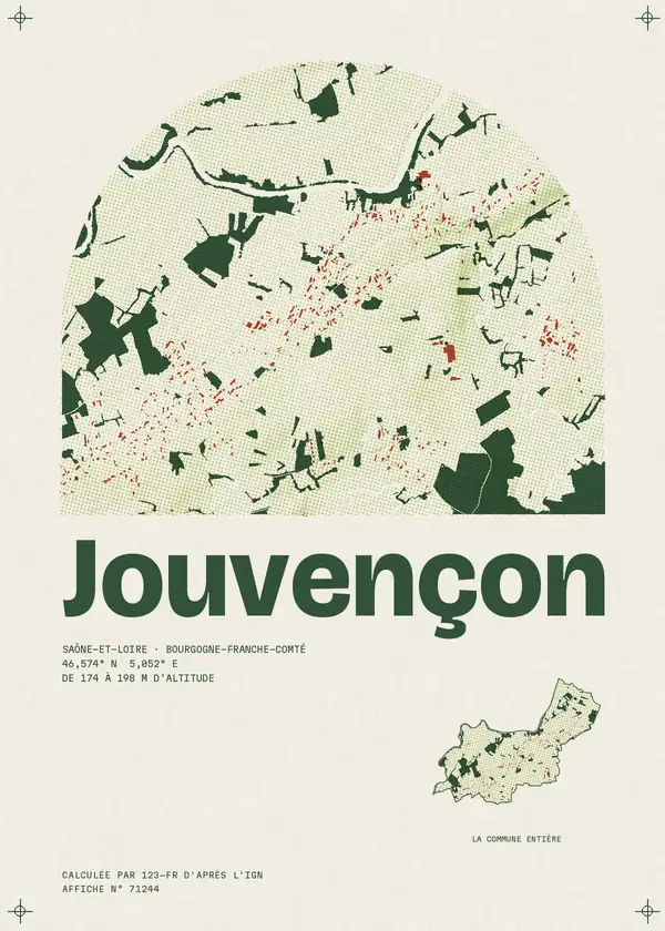 Affiche de Jouvençon, calculée par 123-fr d'après l'IGN
