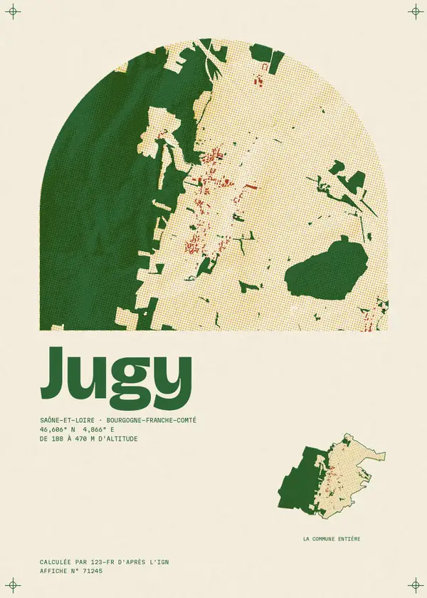 Affiche de Jugy, calculée par 123-fr d'après l'IGN