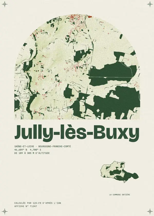 Affiche de Jully-lès-Buxy, calculée par 123-fr d'après l'IGN