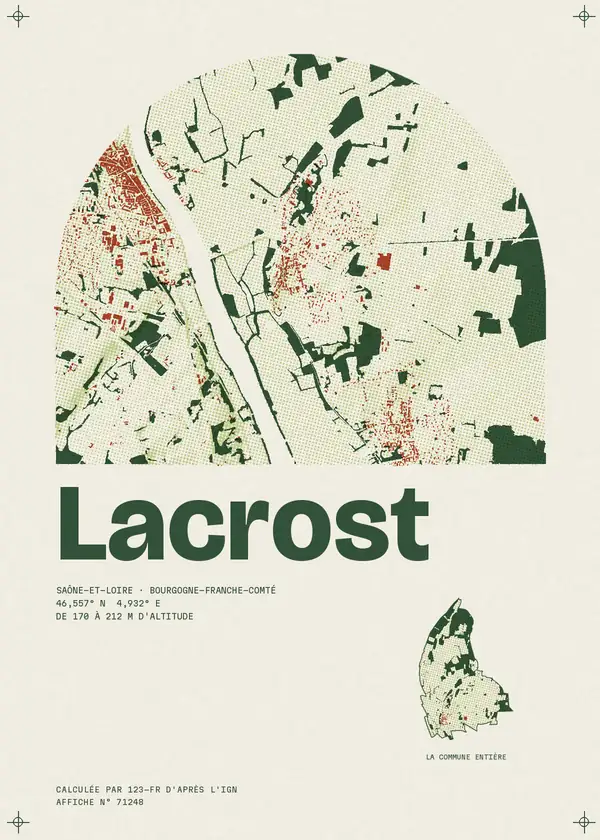 Affiche de Lacrost, calculée par 123-fr d'après l'IGN