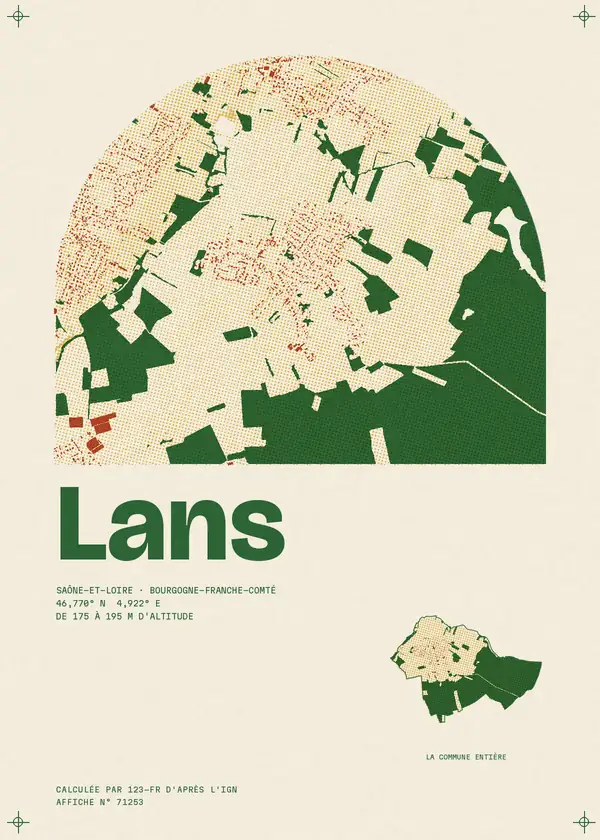 Affiche de Lans, calculée par 123-fr d'après l'IGN