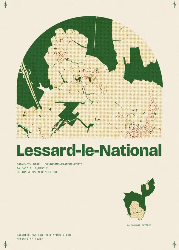 Affiche de Lessard-le-National, calculée par 123-fr d'après l'IGN