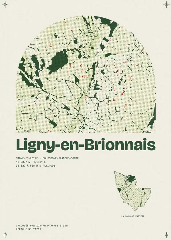 Affiche de Ligny-en-Brionnais, calculée par 123-fr d'après l'IGN