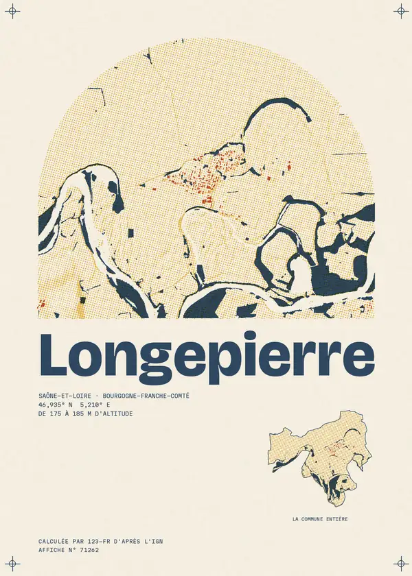 Affiche de Longepierre, calculée par 123-fr d'après l'IGN