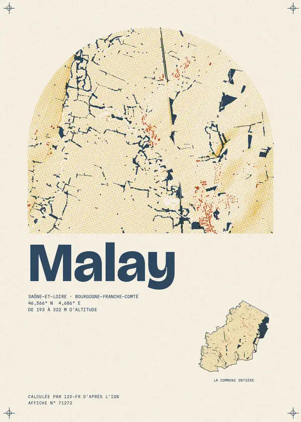 Affiche de Malay, calculée par 123-fr d'après l'IGN