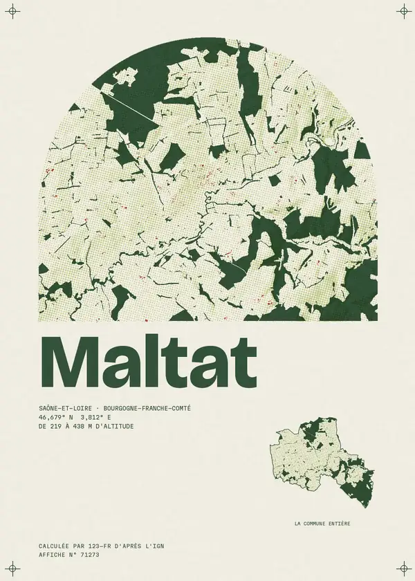 Affiche de Maltat, calculée par 123-fr d'après l'IGN