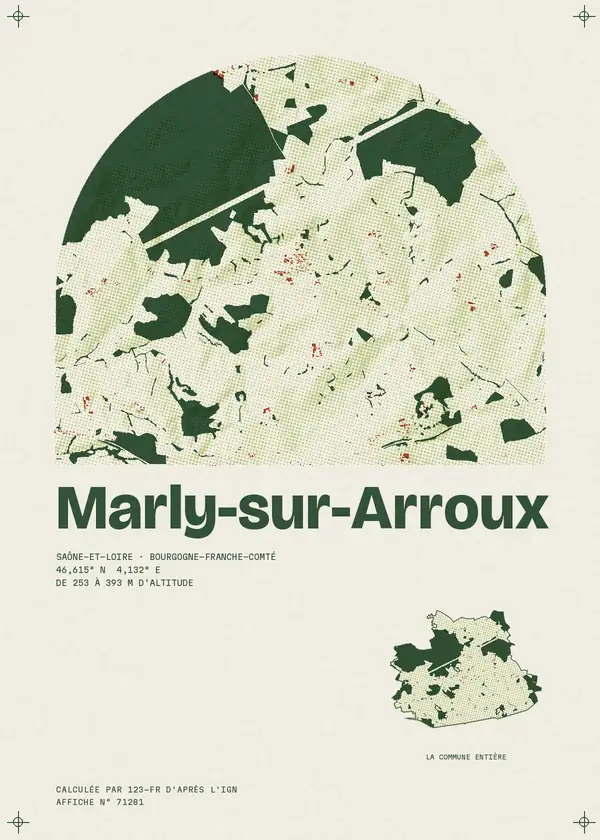 Affiche de Marly-sur-Arroux, calculée par 123-fr d'après l'IGN