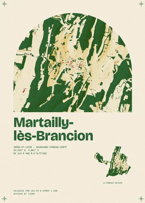 Affiche de Martailly-lès-Brancion, calculée par 123-fr d'après l'IGN