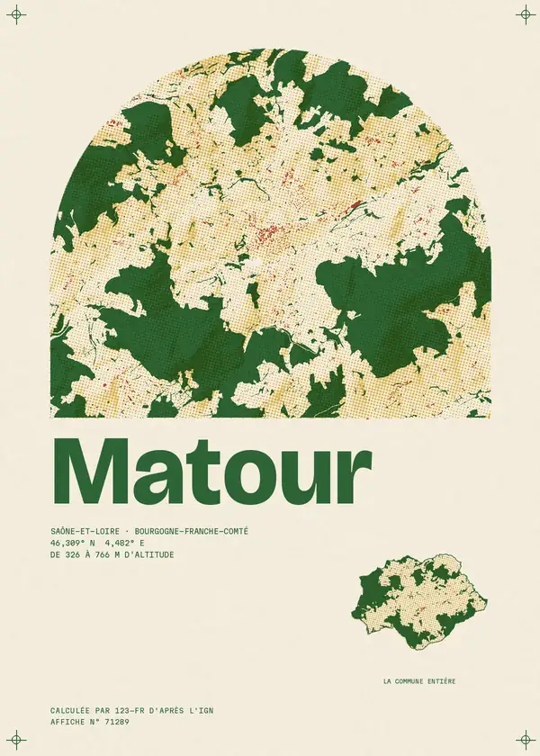 Affiche de Matour, calculée par 123-fr d'après l'IGN