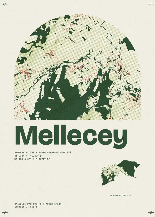 Affiche de Mellecey, calculée par 123-fr d'après l'IGN