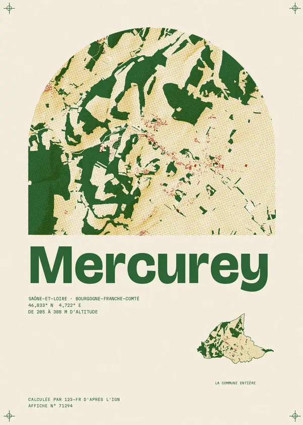 Affiche de Mercurey, calculée par 123-fr d'après l'IGN