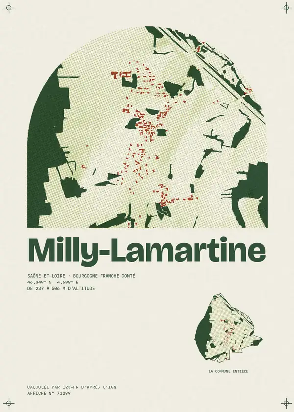 Affiche de Milly-Lamartine, calculée par 123-fr d'après l'IGN