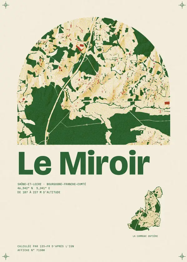 Affiche de Le Miroir, calculée par 123-fr d'après l'IGN