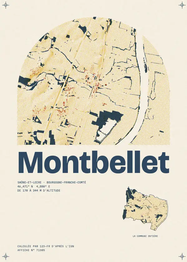 Affiche de Montbellet, calculée par 123-fr d'après l'IGN