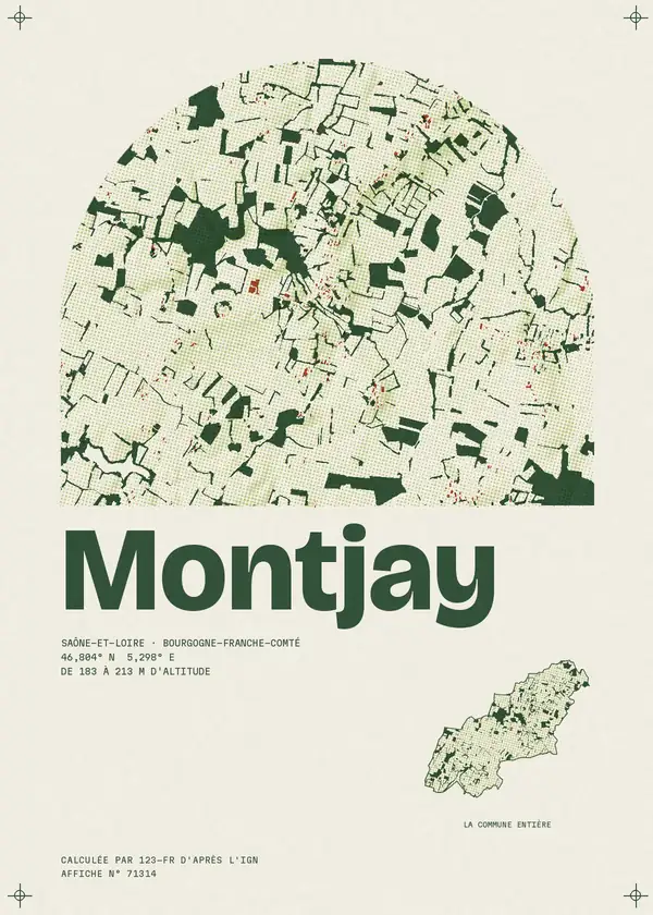 Affiche de Montjay, calculée par 123-fr d'après l'IGN