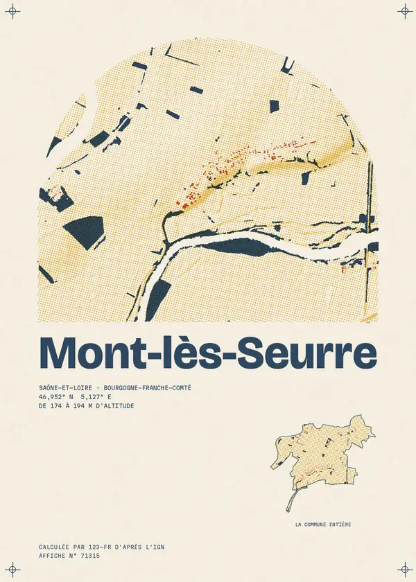 Affiche de Mont-lès-Seurre, calculée par 123-fr d'après l'IGN
