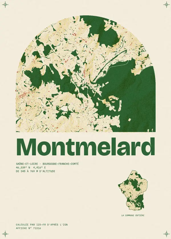 Affiche de Montmelard, calculée par 123-fr d'après l'IGN