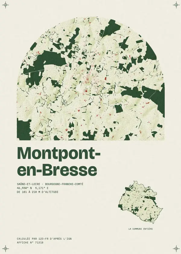 Affiche de Montpont-en-Bresse, calculée par 123-fr d'après l'IGN