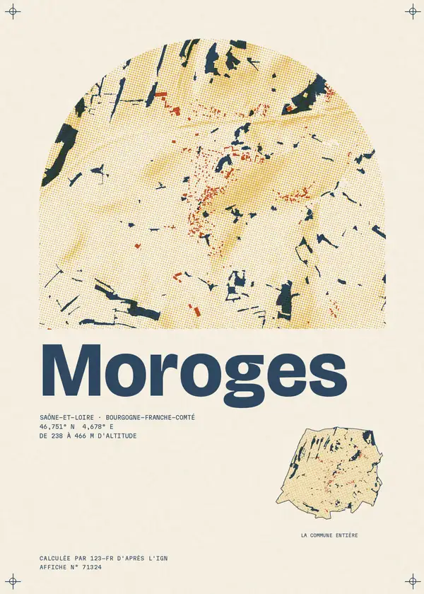 Affiche de Moroges, calculée par 123-fr d'après l'IGN