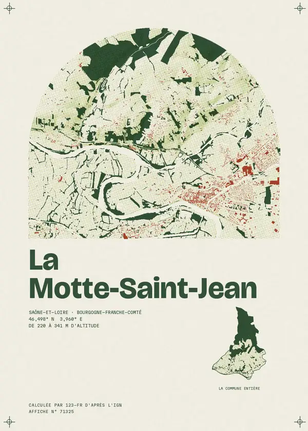 Affiche de La Motte-Saint-Jean, calculée par 123-fr d'après l'IGN