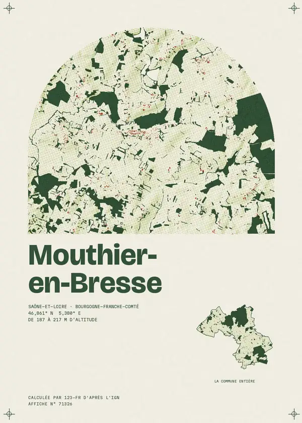 Affiche de Mouthier-en-Bresse, calculée par 123-fr d'après l'IGN