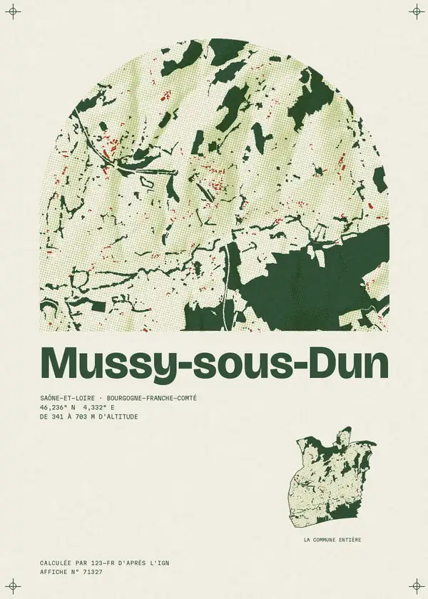 Affiche de Mussy-sous-Dun, calculée par 123-fr d'après l'IGN