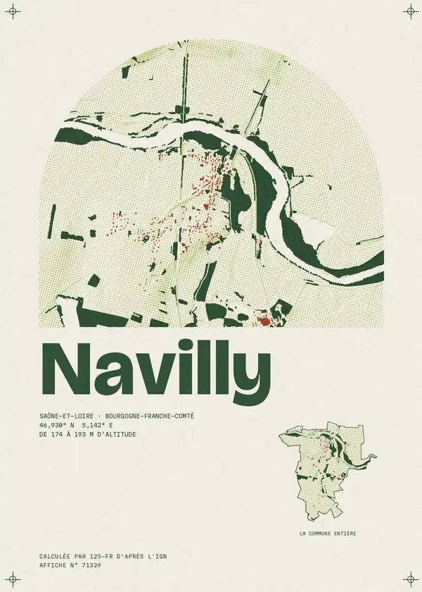 Affiche de Navilly, calculée par 123-fr d'après l'IGN