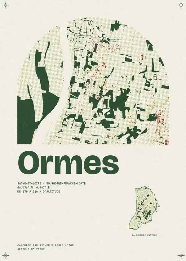 Affiche de Ormes, calculée par 123-fr d'après l'IGN