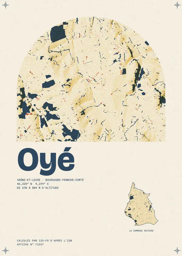 Affiche de Oyé, calculée par 123-fr d'après l'IGN