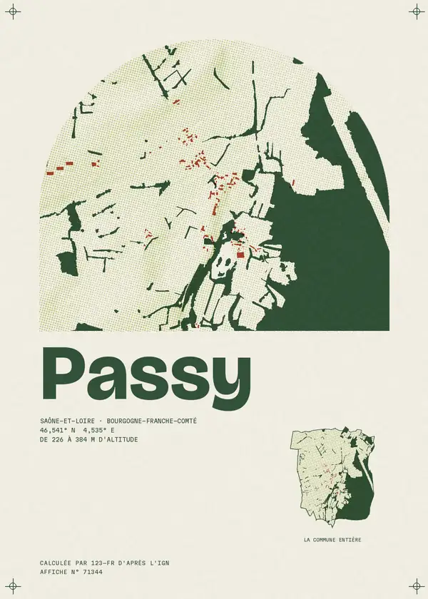 Affiche de Passy, calculée par 123-fr d'après l'IGN