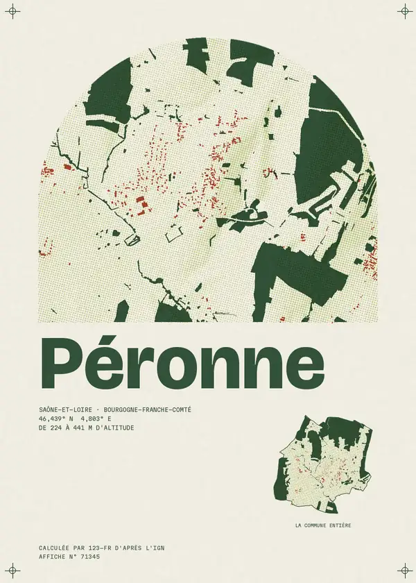 Affiche de Péronne, calculée par 123-fr d'après l'IGN