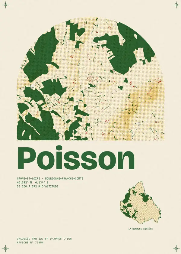 Affiche de Poisson, calculée par 123-fr d'après l'IGN