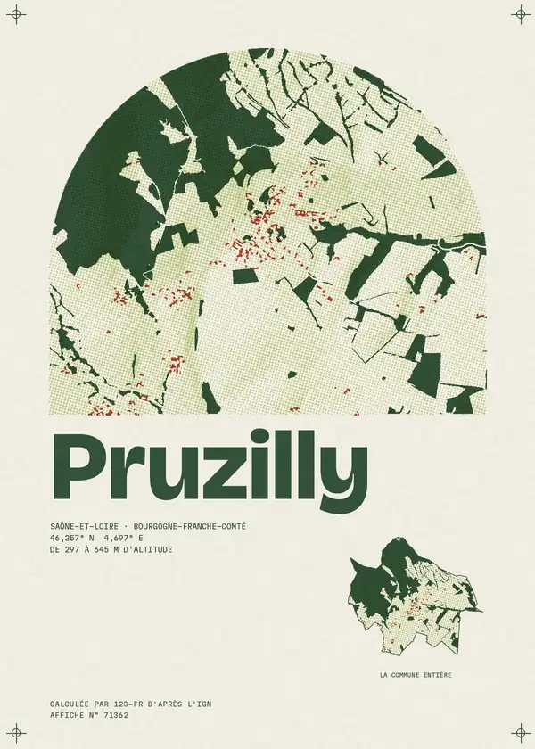 Affiche de Pruzilly, calculée par 123-fr d'après l'IGN