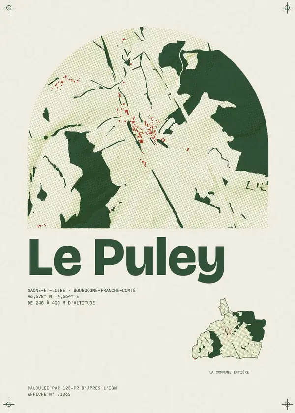 Affiche de Le Puley, calculée par 123-fr d'après l'IGN