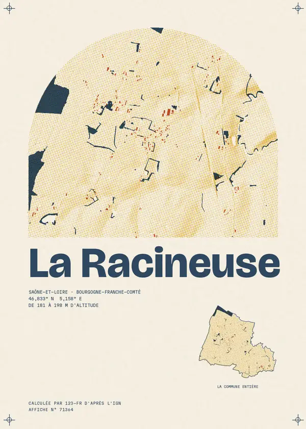 Affiche de La Racineuse, calculée par 123-fr d'après l'IGN